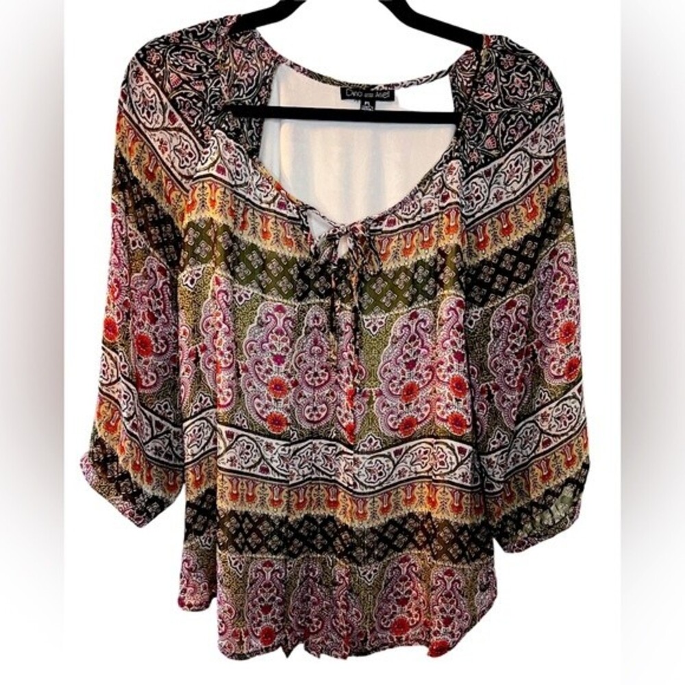 Dina and Ariel Bohemian women’s blouse/top. Size LP (large petite).